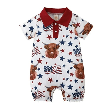 

Baby Girls Bodysuits Toddler Boys Girls Short Sleeve Romper Cartoon Prints Summer Bodysuits Jumpsuit For 18-24 Months