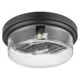 thumbnail image 1 of Prominence Home Madalyn 13" Flush Mount Ceiling Light, Clear Drum Glass, Bronze, 1 of 10