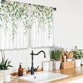 thumbnail image 3 of Sage Green Eucalyptus Leaves Kitchen Curtains Rustic Flower Spring Floral Farmhouse Watercolor Plant Botanical Rod Pocket Nature Bedroom Living Room Treatment Fabric 2 Panels 24x26 Inch, 3 of 5