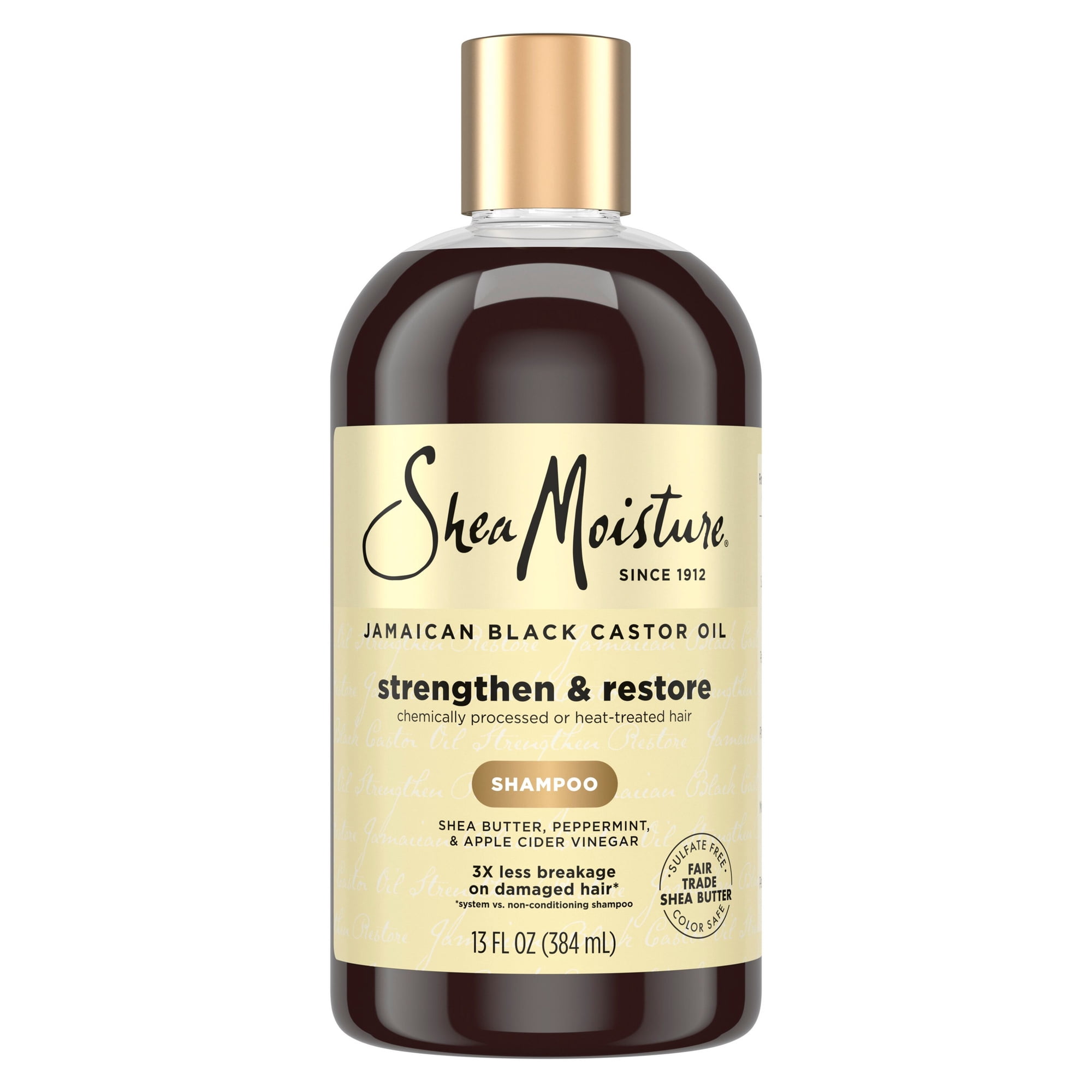 SheaMoisture Shampoo for Type 3 & 4 Dry Hair, Jamaican Black Castor Oil With Apple Cider Vinegar And Shea Butter, 13 fl oz