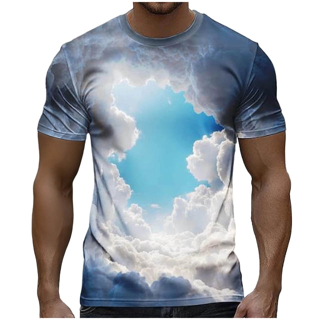 Tops para hombre, blusas y camisas de manga corta con cuello redondo para hombre, camiseta informal de verano con estampado de manga corta y cuello redondo para hombre, blusa para hombre