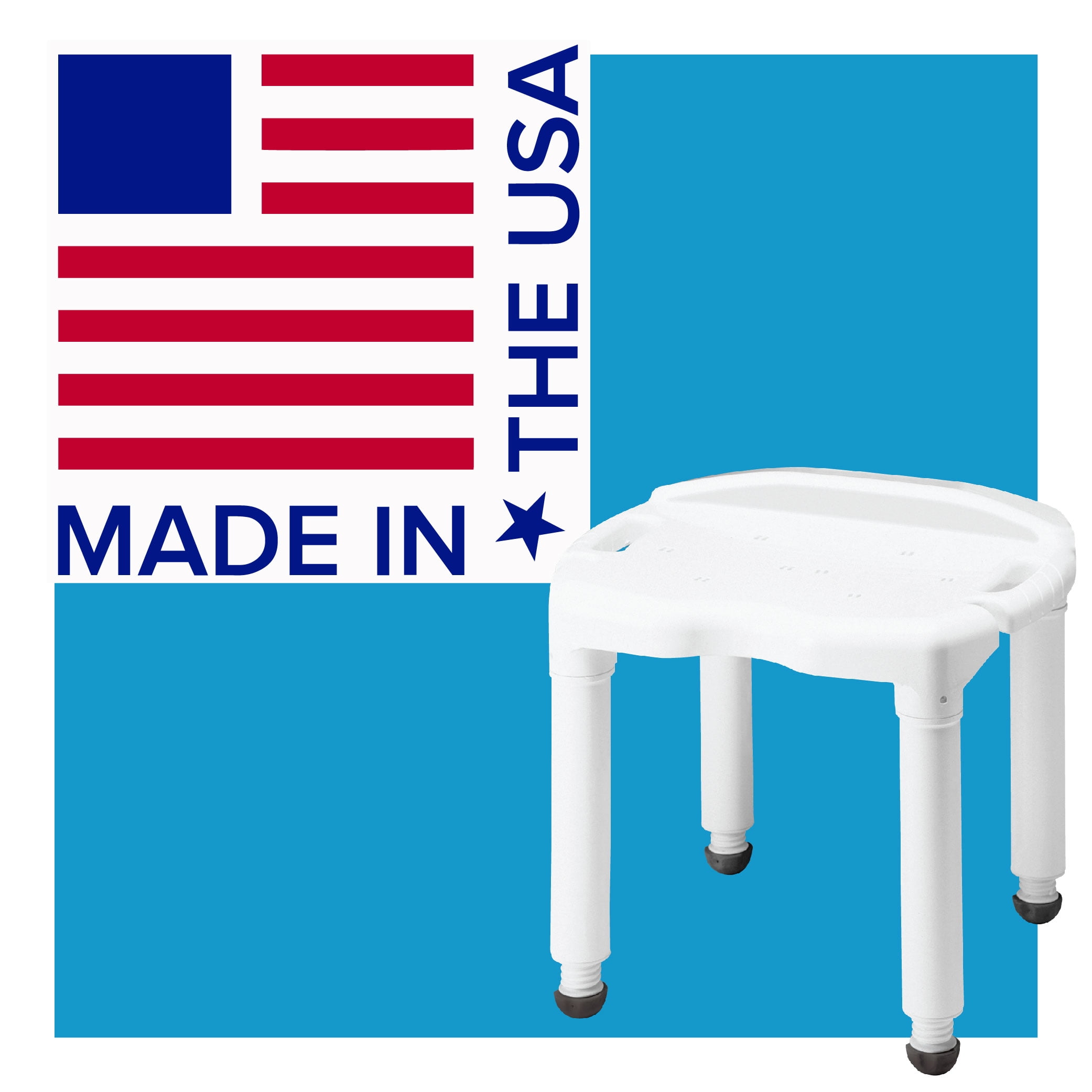 Carex Plastic Universal Shower Chair and Bath Seat with Adjustable Height Legs, 400 lb Capacity