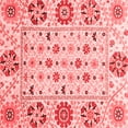 thumbnail image 1 of Ahgly Company Machine Washable Indoor Square Abstract Red Modern Area Rugs, 4' Square, 1 of 4