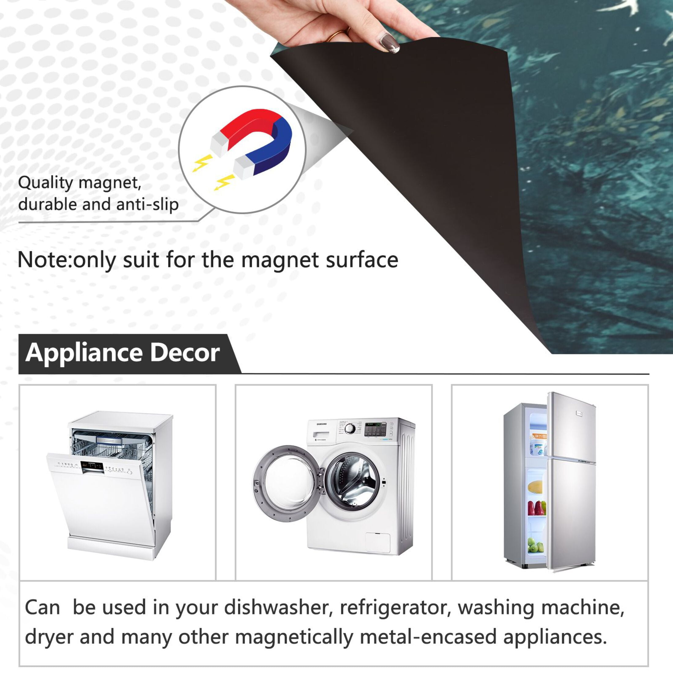 Dishwasher Magnetic Sticker 23x26 Inch Refrigerator Magnetic Sticker Washing Machine Magnetic Sticker Kitchen Panel Magnetic Sticker Home Decor Beautiful Blue Moon