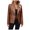 507_Brown, variant on Fall Coats for Graceful Ladies Fashion, Double Breasted Buttons Leather Long Sleeve Coat Style Leather Jacket Women, Womens Winter Tops