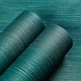 thumbnail image 2 of Grasscloth Wallpaper Textured 24in X 393in Fabric Contact Paper Teal Green Wall Paper Textured Linen Wallpaper Peel and Stick Self-Adhesive Teal Thick Vinyl Embossed Film (Green), 2 of 13