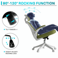 thumbnail image 5 of Ninecer Ergonomic Office Chair, Computer Desk Chair with Wheels, High Back Mesh Office Chair with Adjustable Lumbar Support, Headrest, Flip-Up Armrests, Green, 5 of 6