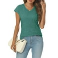 thumbnail image 2 of SUNBS Womens Casual V Neck Shirts Basic Plain T Shirts Cute Tops for Women Summer Clothes, 2 of 7
