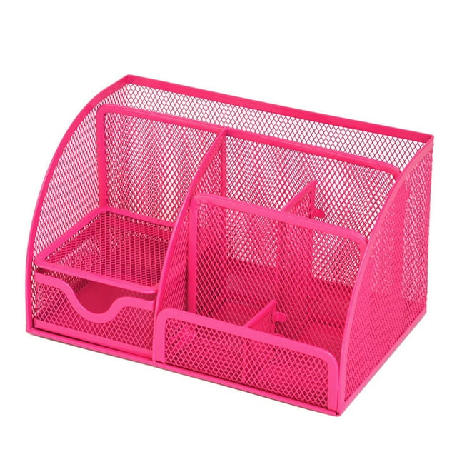 Xihbxyly Accesorios de Oficina de Malla con Cajón para Escritorio de Oficina En Casa, Color Oro Rosa