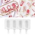 thumbnail image 4 of Wchiuoe Silicone Ice Pop Mold Popsicle Mold, Practical Popsicle Molds, Ice Cream Molds Silicon Molds 4-Grid For DIY For Ice Cream, 4 of 8