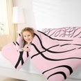 thumbnail image 3 of Homewish Abstract Lines Twin Comforter Sets,Minimalism Artwork Bedding Set,Black Pink,Pink Reversible,2 Pieces,1 Comforter and 1 Pillowcase, 3 of 7