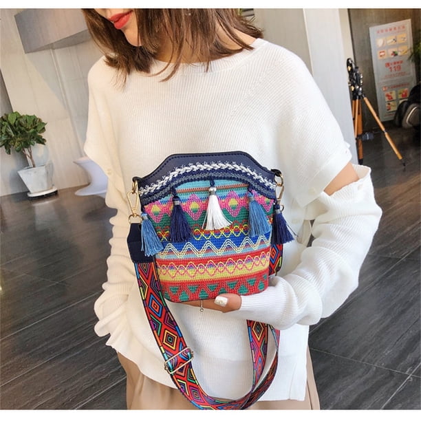 Bolso de hombro bohemio | Bolso bandolera con flecos para mujer | Bolso de mano con borlas estilo coreano | Bolso para festivales | Bolso casual para el día a día | Interior espacioso