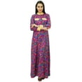 thumbnail image 2 of Bimba Women's Mandarin Collar Button Down Maxi Dress Winter Jilbab With Pockets, 2 of 6