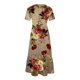 thumbnail image 4 of Puntoco Vestido Midi De Moda Para Mujer Vestido Con Cuello Redondo Y Manga Corta Con Doble Bolsillo Y Estampado Floral Color M,Regalos Para Mujer Joven, 4 of 5