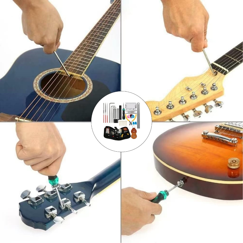 PatungKu 28PCS Comprehensive String Instrument Maintenance Set with Essential Tool for Luthier Guitar Ukuleles Repair and Tuning