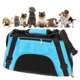 thumbnail image 1 of Dog Carrier, Comfortable Handle Breathable Mesh Pet Travel Carrier Large Space Waterproof Blue  For Dogs For Travel For Pets, 1 of 8