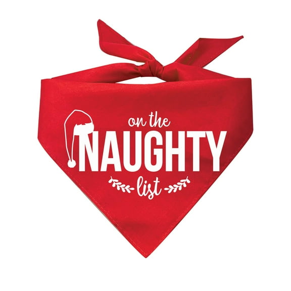 On The Naughty Or Nice List Triangle Dog Bandana