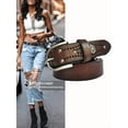 thumbnail image 6 of Women's Genuine Leather Belt - Handcrafted Vintage Metal Buckle Design, Perfect for Casual Wear and Jeans, 6 of 12