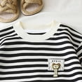 thumbnail image 6 of mgoYE Baby Boy Clothes 12-18 Months Boy Boy Girls Toddler Summer Outfit Striped T-shirt Soft Toddler Boy Summer Clothes 6 12 18 Months 2 3 4 5 T Short Set(White,18-24 Months), 6 of 7