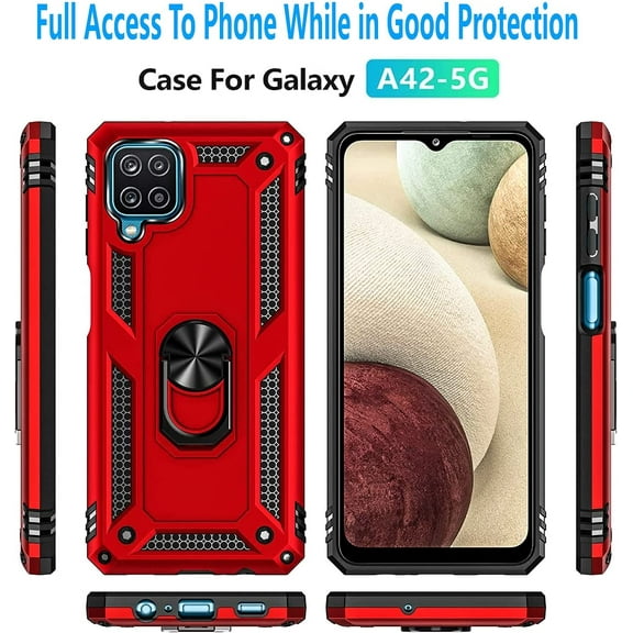 Samsung Galaxy A41 5G Case,  STARSHOP Drop Protection Ring Kickstand Cover- Red