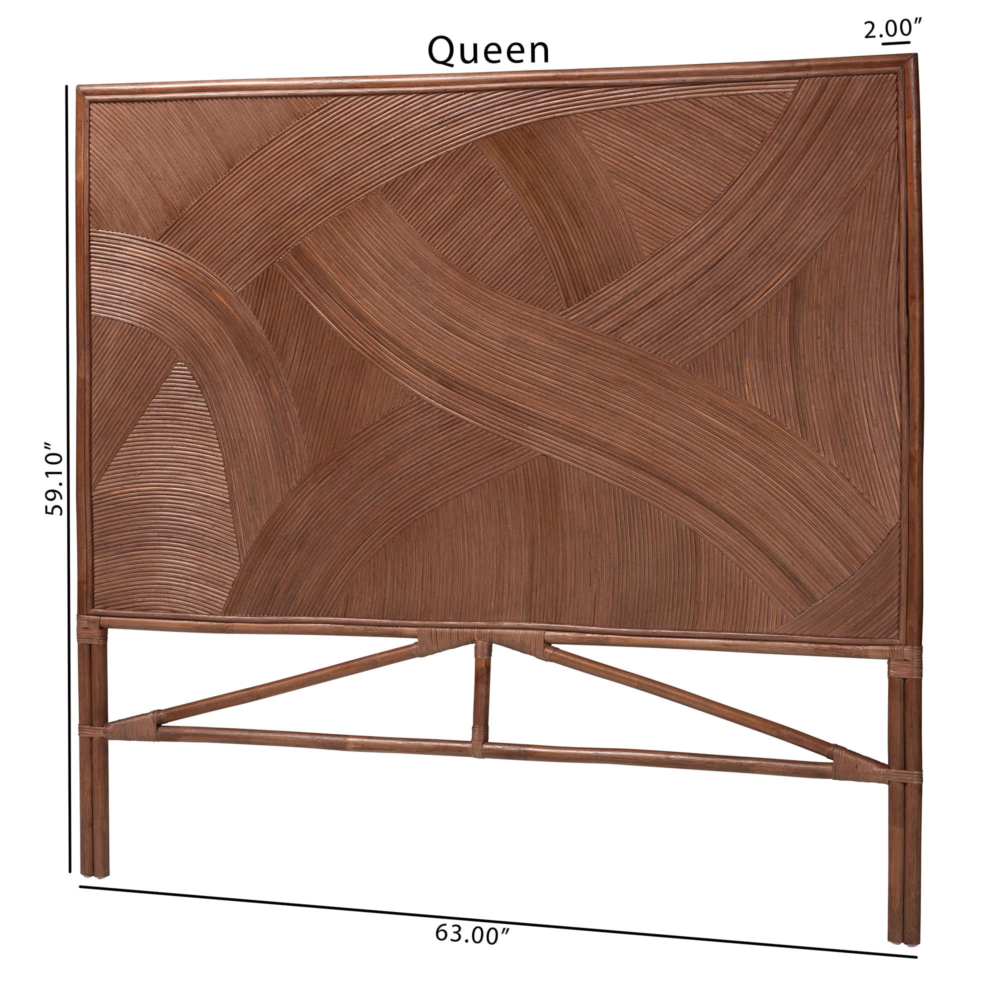 bali & pari Elettra Boho Standalone Headboard, King, Dark Brown