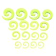 thumbnail image 1 of 16pcs/set Spiral Taper Flesh Tunnel Ear Stretcher Expander Stretching Plug Snail, 1 of 5