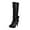 Black, variant on Boots for Women,Elegant Knee High Boots with Decorative Bows and Sturdy Thick Heel for Sophisticated Style,Knee High Boots Women,White7.5