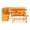 Natural, variant on Kingfisher Lane Contemporary Wood Dining Nook Set in Walnut Finish