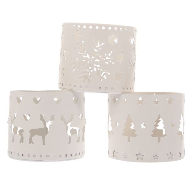 GOOHOCHY 3 portavelas huecos de escritorio navideños, elegante decoración para fiestas de bodas.