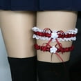 thumbnail image 2 of 2Pcs/Set Women Bowknot Lace Garter Sexy Bridal Leg Garter Wedding Cosplay Decor, 2 of 2
