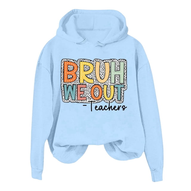 VBARHMQRT Chandails de Football pour Femmes 2024 Automne et Hiver Sweat à Capuche Imprimé Lettre pour Femmes