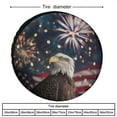 thumbnail image 2 of Eagle with American Flag And Fireworks Camper Spare Tire Cover Memorial Day Wheel Protectors Weatherproof Wheel Covers for Camper Trailer Truck SUV Universal 13 Inch, 2 of 8