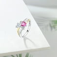 thumbnail image 4 of Gem Stone King 925 Silver and 10K Yellow Gold White Moissanite and Pink Mystic Topaz and White Lab Grown Diamond Ring for Women (1.04 Cttw, Gemstone, Heart Shape 5MM, Size 7), 4 of 5