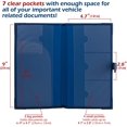 thumbnail image 2 of FZC-Auto Insurance and Registration Card Holder - Vehicle Glove Box Document Organizer - Car Essential Paperwork Holder for DMV, AAA, Contact Information Cards - Premium PU Leather Wallet Case - Blue, 2 of 4