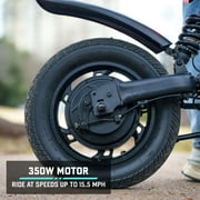 GOTRAX AERO Foldable Electric Scooter with Seat, Foot rest pad,12 inch Tire, 350W Rear Suspension Electric Scooter for Teens and Adults