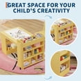 thumbnail image 4 of Multi-Functional Kids Art Table and 2 Chairs Set – Wooden Activity Desk with Large Storage Shelves – Perfect for Drawing, Learning, and Activities – Ideal for Home, Playroom, or Daycare – Yellow, 4 of 7