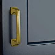 GlideRite 3 in. Center Classic Base Pull Cabinet Hardware Handle, Satin Gold