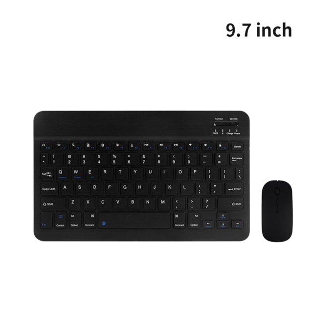 Teclado Bluetooth Mini Teclado Universal Inalámbrico Recargable para Tableta con Ratón para Teléfono PC, Tipo 2, Negro, 9.7 pulgadas Vogacara EL001049-05B