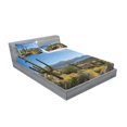 thumbnail image 2 of Ambesonne Nature Fitted Sheet & Pillow Sham Set, Cactus on the Valley, Full, Blue Green, 2 of 2