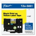 thumbnail image 2 of Tz Extra-Strength Adhesive Laminated Labeling Tape, 1.4" X 26.2 Ft, Black On Yellow | Bundle of 5 Each, 2 of 5