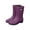 Purple Boots for Women, variant on hopeusnice Women Mid Calf Rain Boots With Matte Rubber Upper Label Non Sole For Wet Weather And Outdoor Work Black 36