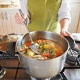 thumbnail image 3 of YBM Home Slotted Spoon, Stainless Steel Seamless One-Piece Cooking Spoon Quickly Extract Foods from Hot Water, 15" - 2413-8, 3 of 5