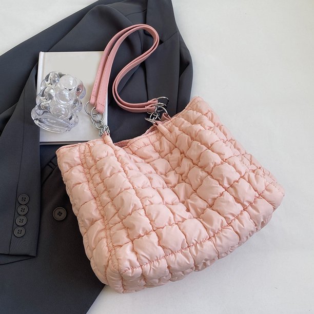 Bolso de hombro con burbujas para mujer, bolso informal versátil para citas de invierno (rosa)