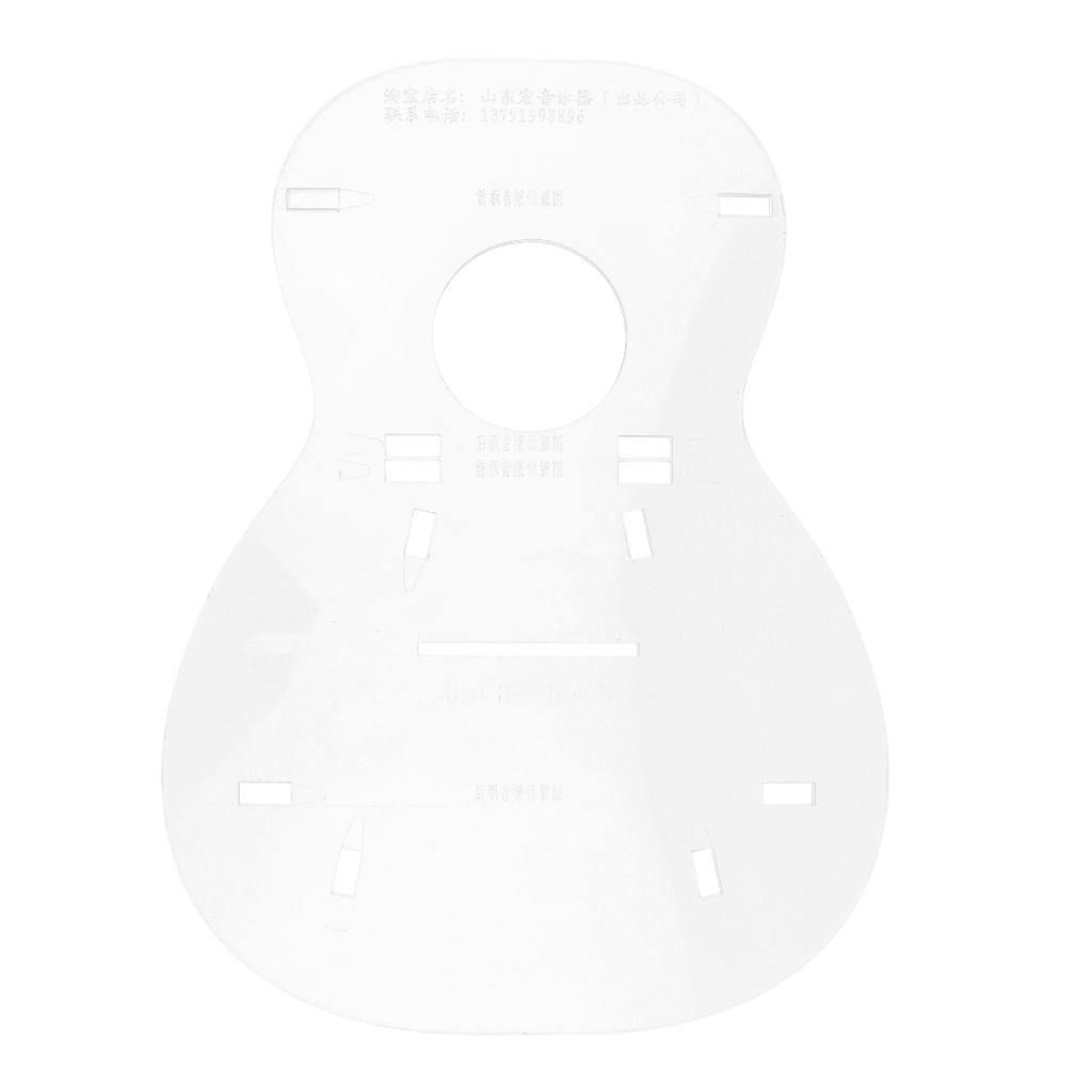 LeeQinersw 23inch Transparent Ukulele Uke Body Template for Mini Guitar Luthier Tool