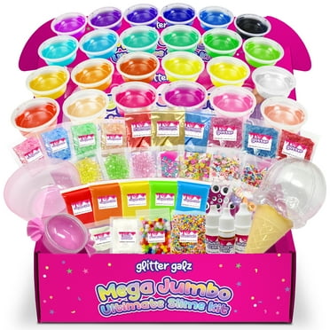 Glitter Galz Jumbo Mega Slime Kit, 75-Piece Premade Slime Making Kits