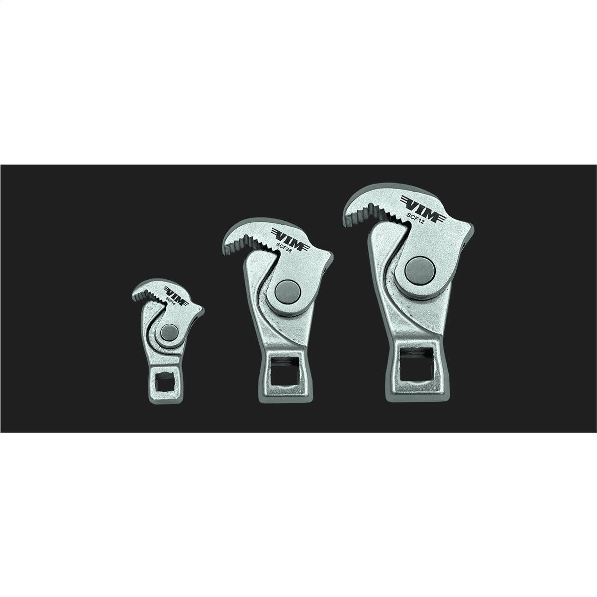 VIM Tools SCF100 Spring Loaded Crowfoot Wrench Set 1/4 3/8 and 1/2 Drive Sizes