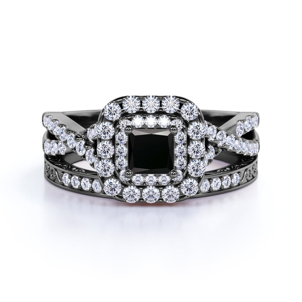 JeenMata 2.25 ct Princess Cut Gothic Lab Created Black Diamond