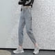 thumbnail image 4 of 2025 WTEMPO Elastic Waist Strapped Women's Jeans Loose and Slim Wide Leg Straight Denim Big Pocket Trousers, 4 of 4