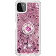 thumbnail image 2 of case for Samsung Galaxy A22 5G Case (Not 4G),Creativity Clear Quicksand Glitter Flowing Liquid Floating Soft TPU Case w/Stand Bling Diamond Sparkle Phone Cover for Samsung Galaxy A22 5G  Rose Gold, 2 of 7
