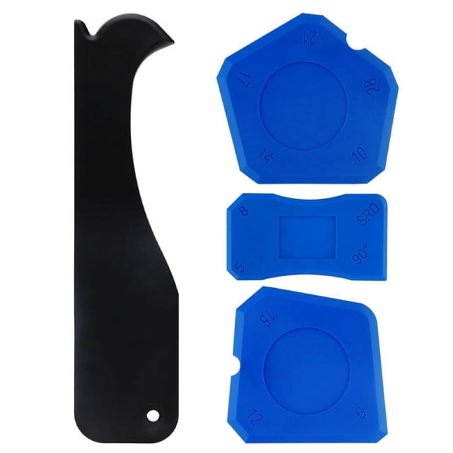 Juego de herramientas para calafateo de silicona, herramienta de acabado de sellador, raspador de lechada, herramienta de eliminación de calafateo para fregadero de suelo de baño y cocina, 4